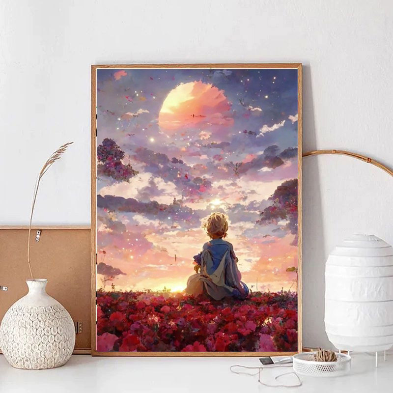 小王子5d钻石画2026新款手工点贴砖十字绣水晶方钻石贴画满钻带框,淘宝优惠券,粉丝福利购,淘宝优惠卷