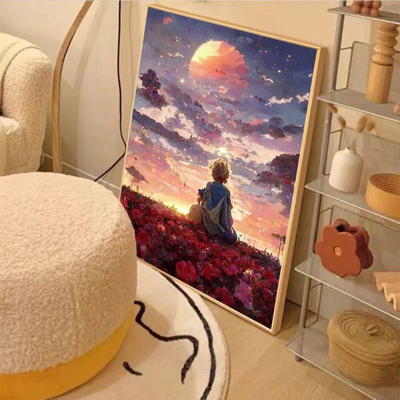 小王子5d钻石画2026新款手工点贴砖十字绣水晶方钻石贴画满钻带框,淘宝优惠券,粉丝福利购,淘宝优惠卷