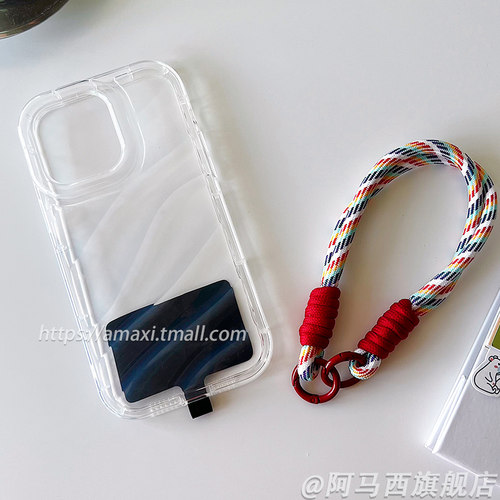 手机挂绳短款手腕绳挂链挂件精致U盘挂饰防丢防摔手机壳cdd相机绳子钥匙扣挂环蛇年2024年新款红色过年手机链 - 图1