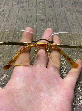 东海高档天然黄水晶石眼镜男竹叶青石头平光护目养目清凉石头眼镜