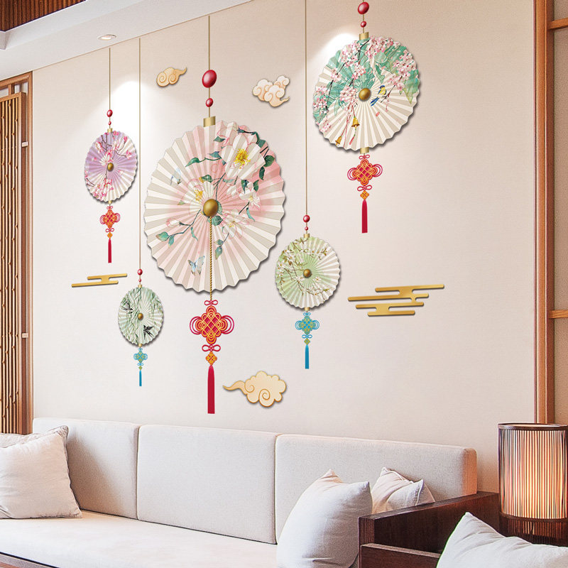 中国风古风背景墙装饰墙贴纸贴画卧室房间客厅沙发墙面布置海报纸,淘宝优惠券,粉丝福利购,淘宝优惠卷