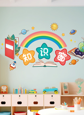 图书角幼儿园阅读区读书墙贴布置小学教室班级文化墙面装饰一年级