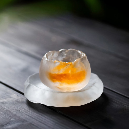 冰冻烧琉璃杯主人杯功夫小茶杯日式品茗杯玻璃杯单李子柒同款杯子 - 图0