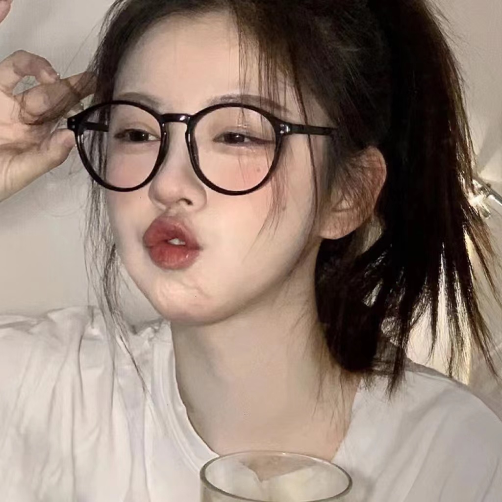 馨帮帮 黑框眼镜架可拆卸镜片新款网红拍照显脸小无镜片眼镜框女 - 图0