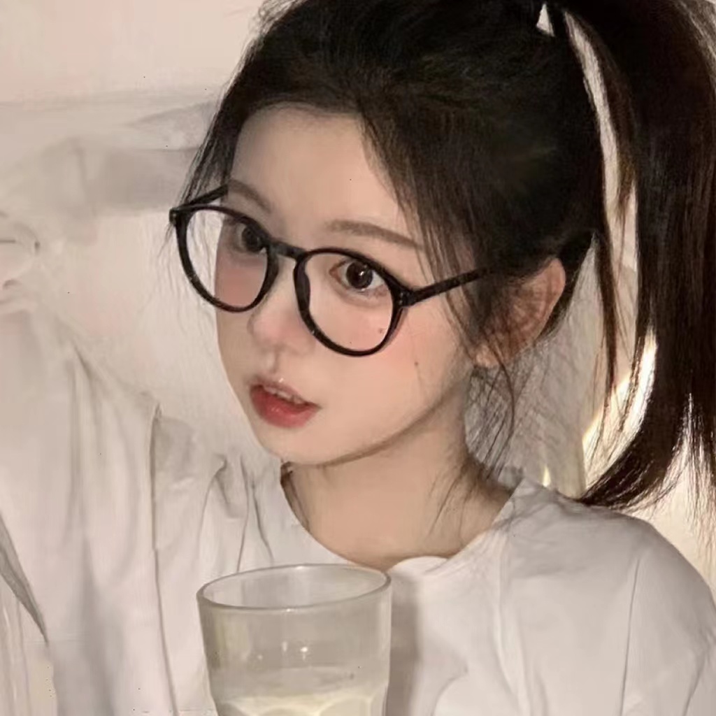 馨帮帮 黑框眼镜架可拆卸镜片新款网红拍照显脸小无镜片眼镜框女 - 图1