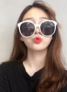 韩版原宿风街拍大脸白框学生眼镜