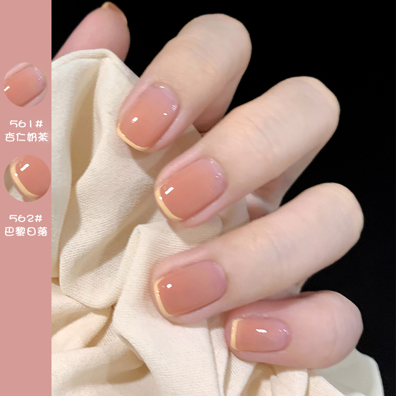 一然化妆品旗舰店指甲油免烤快干持久女奶白色年新色可剥撕拉孕妇秋冬乳白色系3