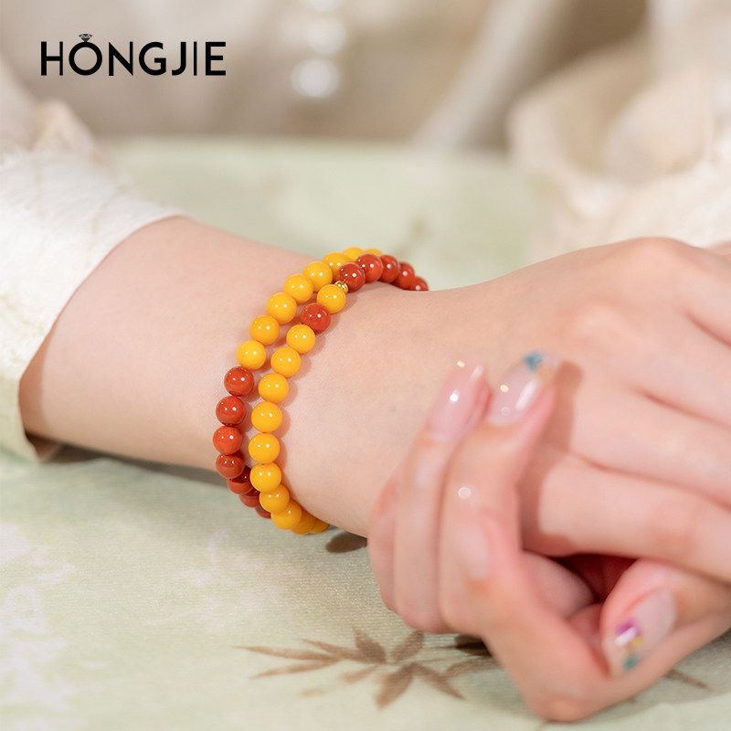 南红手串女满肉火焰纹东海水晶玉髓翡翠散珠子鸡油黄蜜蜡双圈手链,淘宝优惠券,粉丝福利购,淘宝优惠卷