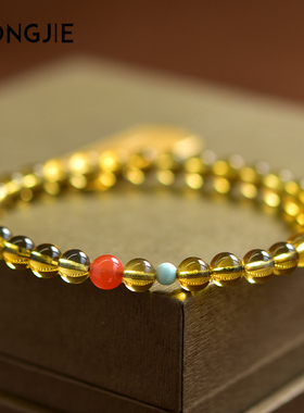 宏杰蓝珀散珠子串珠手链