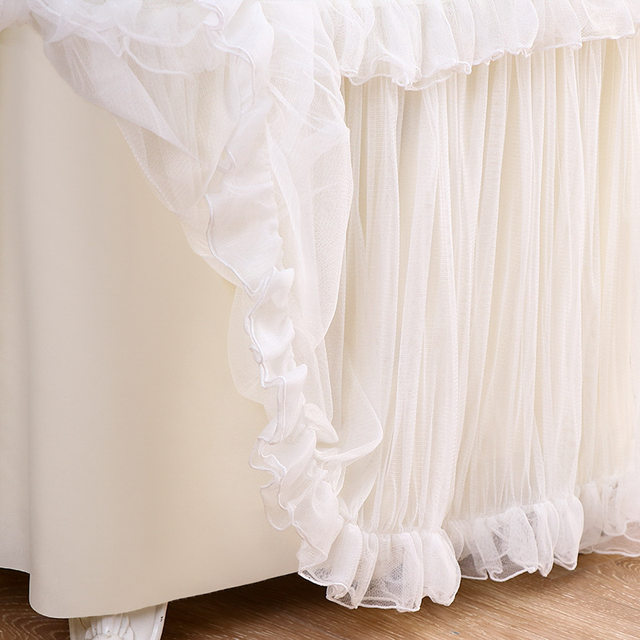 Love Heart Yan bedside table dust cover romantic lace skirt