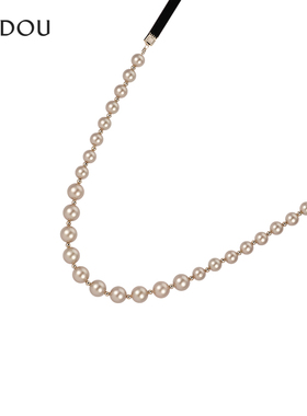 AJIDOU阿吉豆项链女复古优雅温婉珍珠小众脖子choker颈链