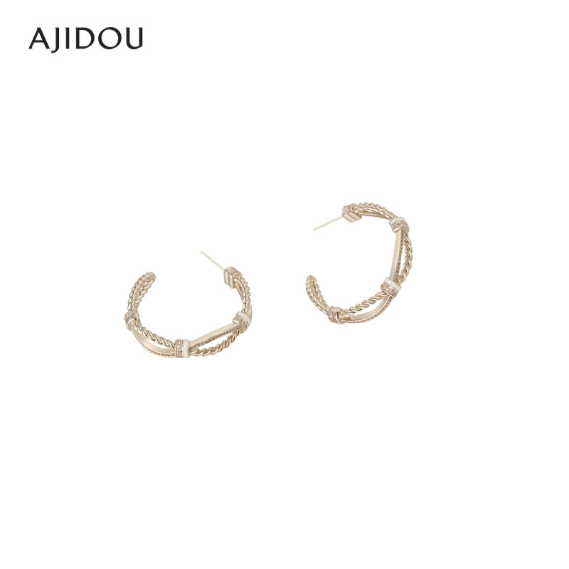 AJIDOU阿吉豆耳环女潮酷圆环线下专柜同款耳钉耳饰,淘宝优惠券,粉丝福利购,淘宝优惠卷