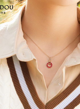 AJIDOU阿吉豆项链女吉祥红色小兔子本命年可爱萌兔颈链锁骨链