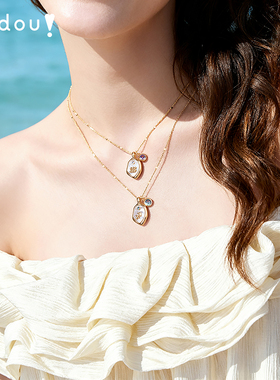 阿吉豆项链女贝母生辰石双鱼座