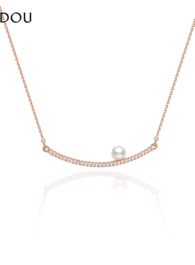 AJIDOU阿吉豆项链微笑珍珠锁骨链