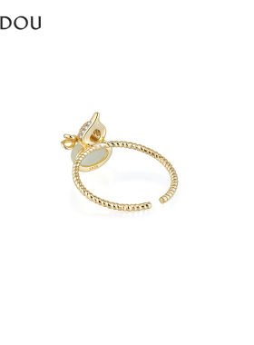 阿吉豆戒指女款休闲时尚细巧尾戒