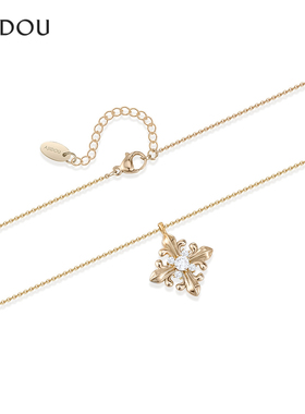 阿吉豆项链鸢尾花毛衣链女款素链