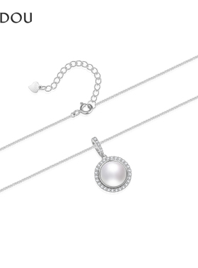 阿吉豆S925银天然淡水珍珠项链女