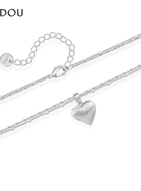 阿吉豆项链女款时尚爱心锁骨链