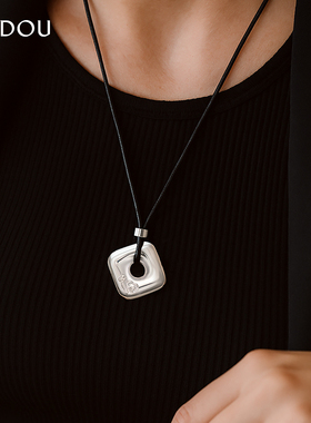 AJIDOU阿吉豆项链女款银色平安扣