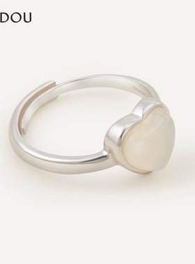 阿吉豆爱心戒指休闲玛瑙叠戴指环