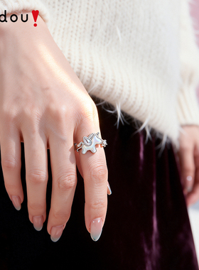 AJIDOU阿吉豆戒指生肖马招财戒指