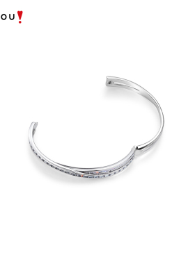 AJIDOU阿吉豆手饰女款灰色光迹系列手链手镯