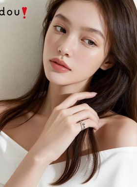 阿吉豆戒指女银色莫比乌斯关节戒