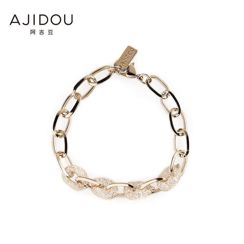 阿吉豆闪耀锆石优雅简约气质女手镯 AJIDOU手链