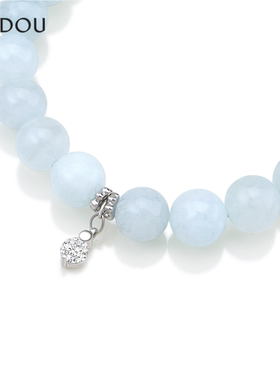阿吉豆手链女海蓝宝水晶手串手饰