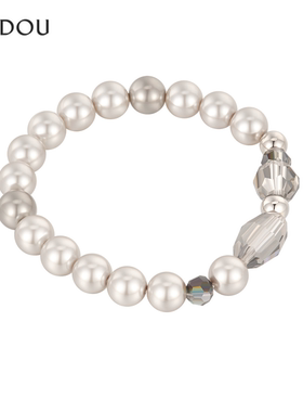 AJIDOU阿吉豆典藏灰珍珠系列小众设计气质优雅时尚温婉手链女