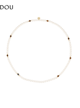 阿吉豆手链女珍珠手链虎眼石手饰