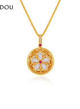 AJIDOU阿吉豆项链女金色罗盘颈链