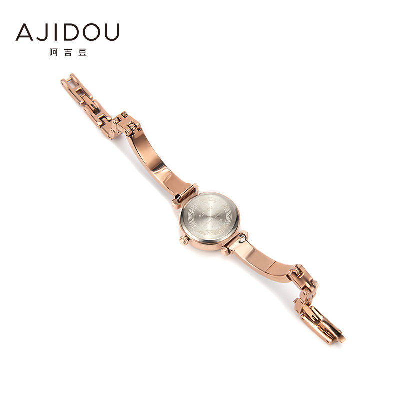 阿吉豆精致大气时尚优雅黑金女腕表 AJIDOU国产腕表