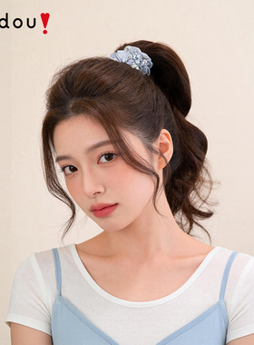 阿吉豆水晶发圈高级感蓝色头绳女