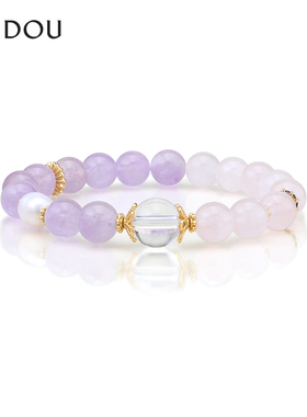 阿吉豆手链女时尚方解石水晶手串