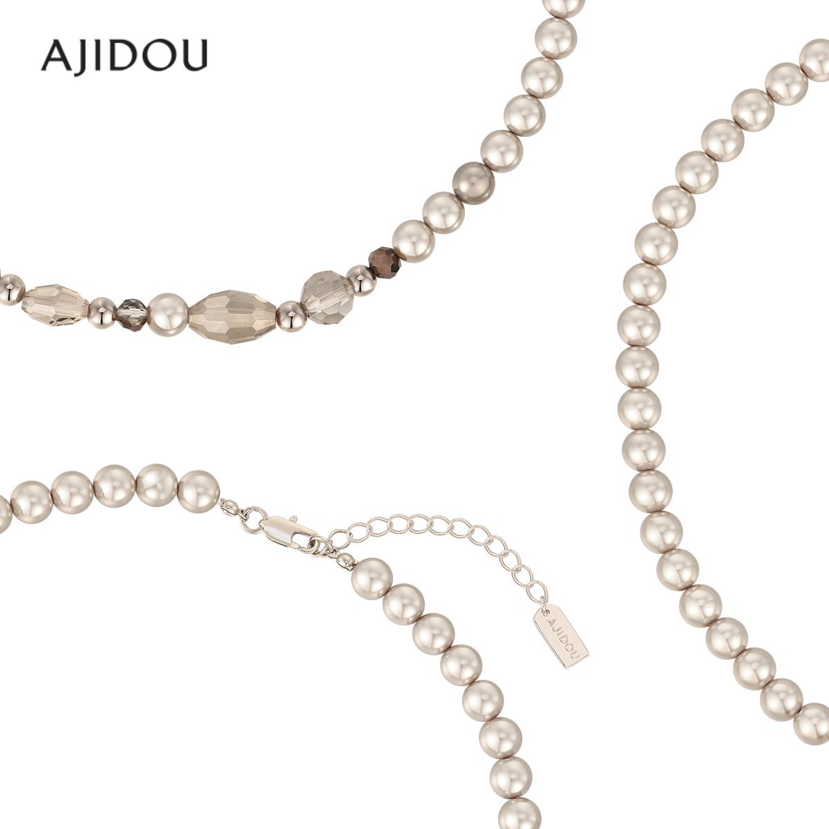 AJIDOU阿吉豆项链女小众设计优雅时尚大珍珠水晶颈链锁骨链,淘宝优惠券,粉丝福利购,淘宝优惠卷
