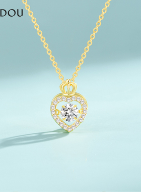 阿吉豆925银跳动的心锁骨项链女