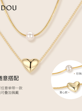 阿吉豆项链通勤百搭双层叠戴颈链