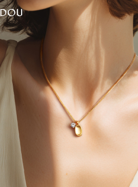 阿吉豆项链女款金色锁骨链毛衣链