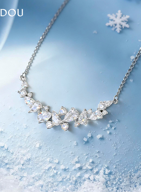 阿吉豆项链女紫藤花微笑锁骨链