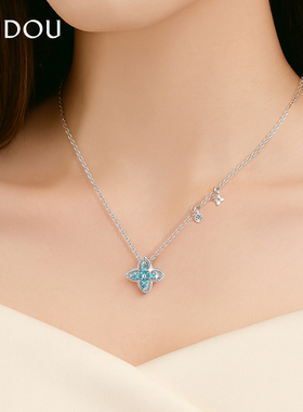 阿吉豆项链女款四叶草颈链锁骨链