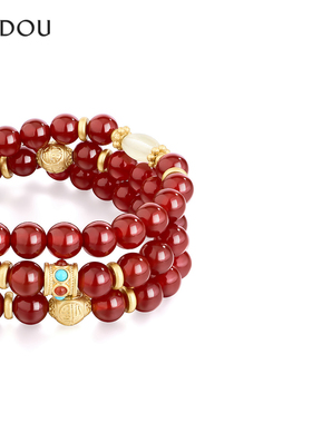 阿吉豆玄马迎福系列玛瑙串珠手链