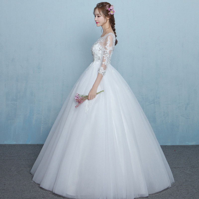 主婚纱新娘2020新款长袖齐地大码 蜜兰黛婚纱