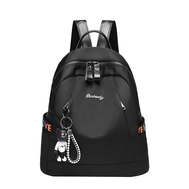 牛津布女2022新款时尚百搭双肩包 火红玫瑰双肩背包