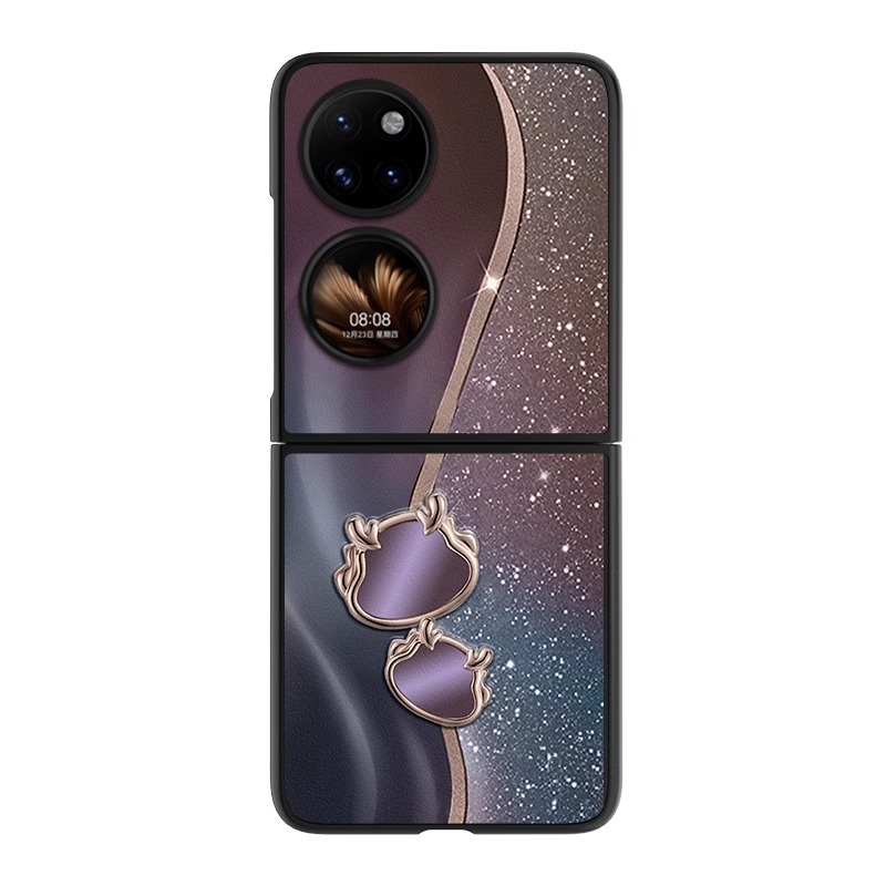 适用华为pocket2手机壳pockets新款p60pocket男女pock高级感p50折叠屏pocket防摔5G全包保护套时尚高档皮纹 - 图3