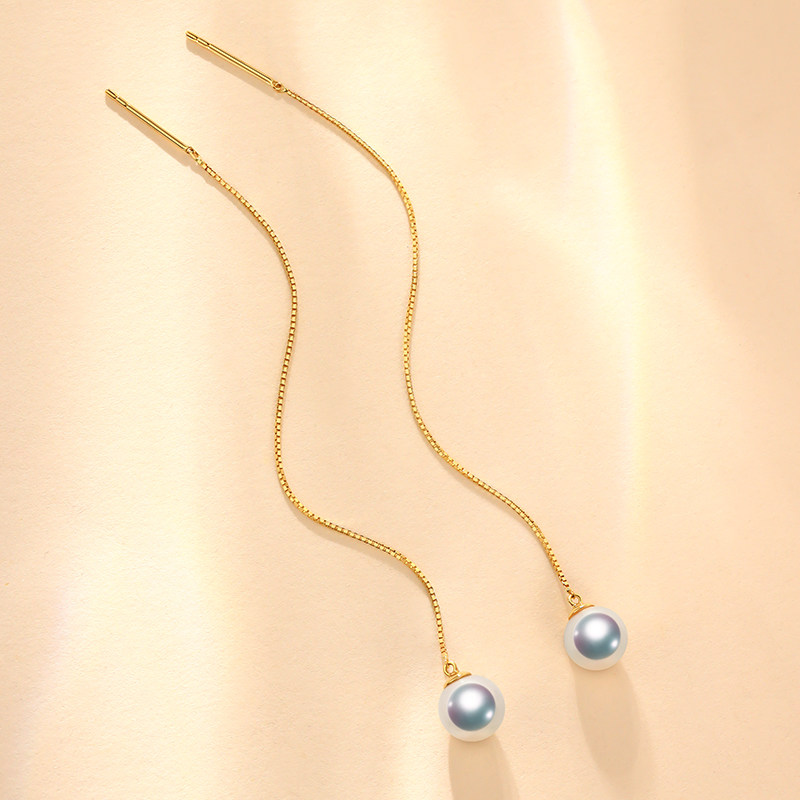 海梵纪珠宝 天然日本akoya海水珍珠耳线 18K黄金珍珠耳饰耳环女,淘宝优惠券,粉丝福利购,淘宝优惠卷