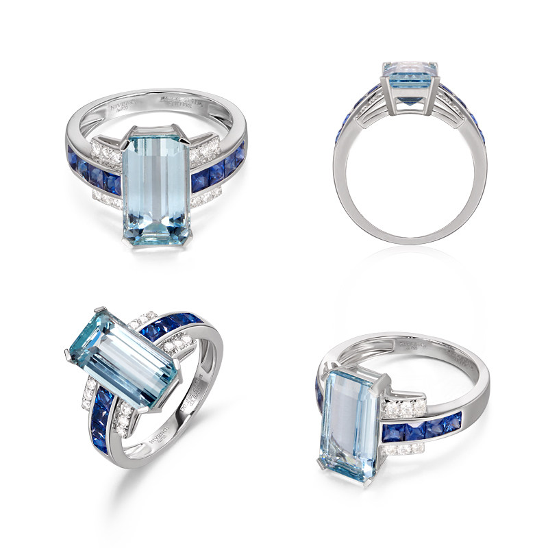 Hivengi carat natural 18k white gold aquamarine
