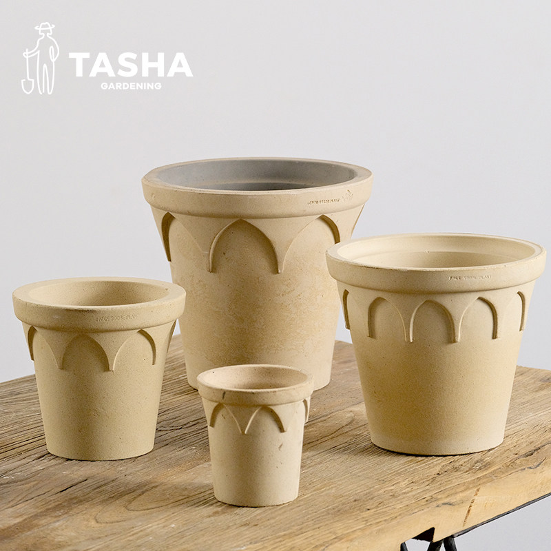 塔莎的花园X颜植 陶盆陶土大花盆透气大口径手工粗陶复古简约风,淘宝优惠券,粉丝福利购,淘宝优惠卷