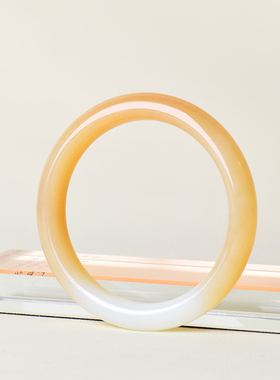 60.7mm和田玉糖白玉手镯女款